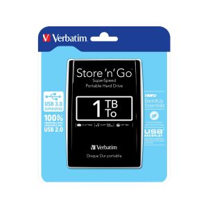 Външен HDD твърд диск Verbatim, 2.5'', USB 3.0, 1 TB, черен