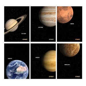 Тетрадка с телчета А4, 60 листа, ШР, БГ, Planets