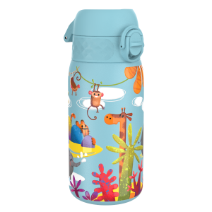 Бутилка за вода Ion8 Print, метална, 400ml, Safari