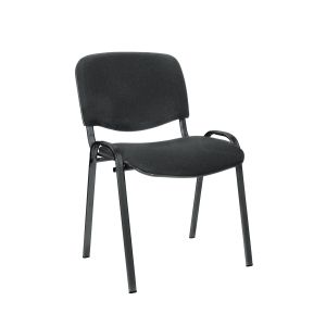 Посетителски стол Iso Black, текстил, метална основа, до 120 kg, черен