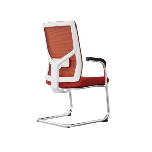 Посетителски стол RFG Snow M, дамаска и меш, до 120 kg, тъмночервена седалка, тъмночервена облегалка, 2 броя в комплект