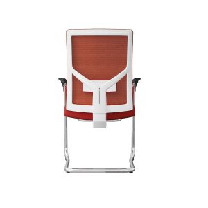 Посетителски стол RFG Snow M, дамаска и меш, до 120 kg, тъмночервена седалка, тъмночервена облегалка, 2 броя в комплект