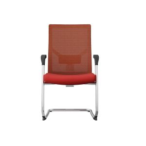 Посетителски стол RFG Snow M, дамаска и меш, до 120 kg, тъмночервена седалка, тъмночервена облегалка, 2 броя в комплект