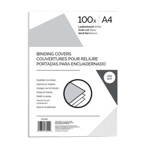 Fellowes Корици за подвързване, картонени, А4 250 g/m2, бели, 100 броя