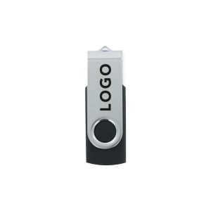 Office 1 USB флаш памет Swivel, USB 2.0, 16 GB, без лого, черна