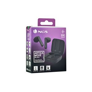 Слушалки NGS Artica Move, с Bluetooth, със зареждащ кейс, 101 dB, черни