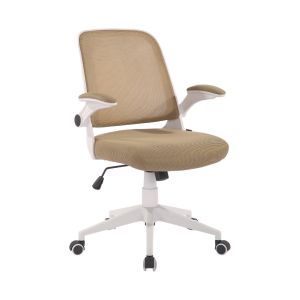Офис стол RFG Pretty White W, дамаска и меш, Tilt механизъм, до 120 kg, бежов