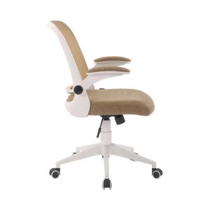 Офис стол RFG Pretty White W, дамаска и меш, Tilt механизъм, до 120 kg, бежов
