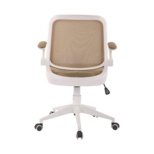 Офис стол RFG Pretty White W, дамаска и меш, Tilt механизъм, до 120 kg, бежов