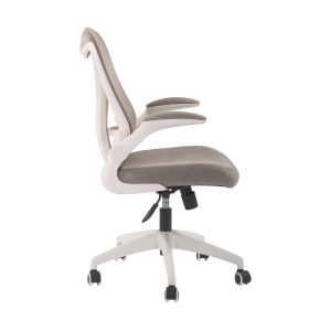 Офис стол RFG Jolly White W, дамаска и меш, Tilt механизъм, до 120 kg, сив