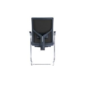 Посетителски стол RFG Snow Black M, дамаска и меш, до 120 kg, черна седалка, черна облегалка, 2 броя в комплект
