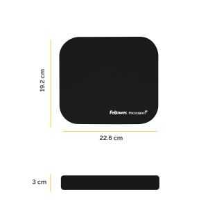 Пад за мишка Fellowes Microban, антибактериален, 2 mm, черен