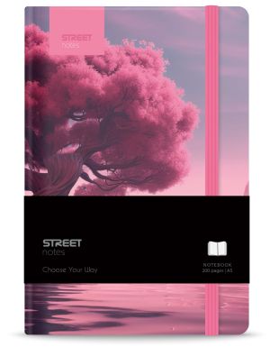 Бележник с ластик A5 Street, твърда корица, 96 листа, JOURNEY