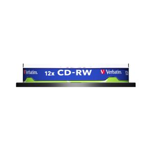 CD-R VerbatimW, презаписваем, 700 MB, 12x, с покритие против надраскване, 10 броя в шпиндел
