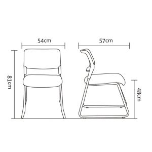 Посетителски стол RFG Evo 4S M, текстил, метална основа, до 120 kg, сив