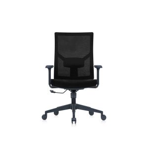 Ергономичен стол RFG Snow Black W, дамаска и меш, Multi-function механизъм, до 120 kg, черна седалка, черна облегалка