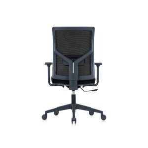 Ергономичен стол RFG Snow Black W, дамаска и меш, Multi-function механизъм, до 120 kg, черна седалка, черна облегалка