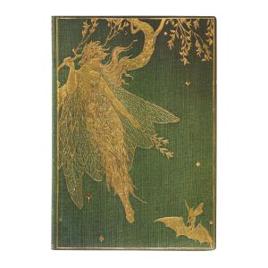 Paperblanks Тефтер Olive Fairy, Midi, широки редове, мека корица, 88 листа