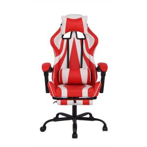 Геймърски стол RFG Max Game, екокожа, Multi-function механизъм, метална основа, до 150 kg, червен и бял