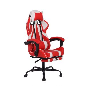 Геймърски стол RFG Max Game, екокожа, Multi-function механизъм, метална основа, до 150 kg, червен и бял