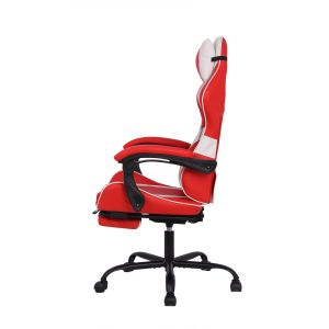 Геймърски стол RFG Max Game, екокожа, Multi-function механизъм, метална основа, до 150 kg, червен и бял