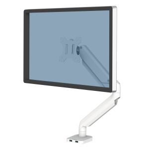 Стойка за монитор Fellowes, с едно рамо, максимално тегло 8 kg, 32'', бяла