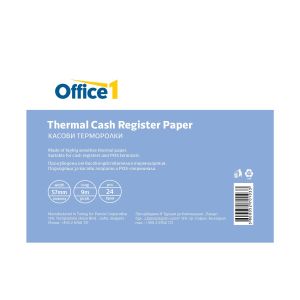 Office 1 Касова ролка, термо, широчина 57 mm, дължина 9 m, 24 броя