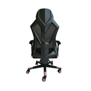 Геймърски стол RFG Soft Game, дамаска и меш, полиамидна основа, до 130 kg, черно-розов