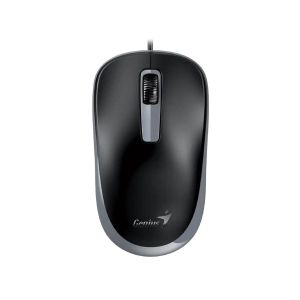 Мишка Genius DX-125S, с кабел, безшумна, USB, 3 бутона, черно-сива