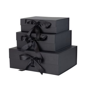 Office 1 Кутия Gift Box, с магнитно затваряне, сгъваема, 26 х 23 х 9.5 cm, черна