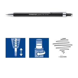 Автоматичен молив Staedtler 778, 0.5 mm, черен