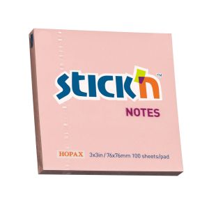 Stick'n Самозалепващи се листчета, 76 x 76 mm, пастелни, розови, 100 листа