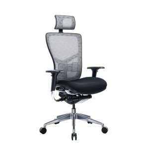 Ергономичен стол RFG TECH@PRO, Multi-function механизъм, до 250 kg, черна седалка, бяло-черна облегалка