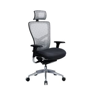 Ергономичен стол RFG TECH@PRO, Multi-function механизъм, до 250 kg, черна седалка, бяло-черна облегалка