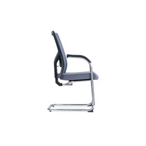 Посетителски стол RFG Snow Black M, дамаска и меш, до 120 kg, светлосива седалка, светлосива облегалка, 2 броя в комплект