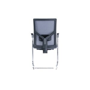 Посетителски стол RFG Snow Black M, дамаска и меш, до 120 kg, светлосива седалка, светлосива облегалка, 2 броя в комплект