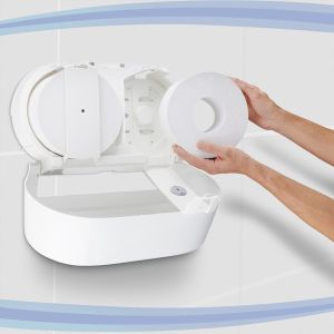 Диспенсър за тоалетна хартия Kimberly-Clark Aquarius 7186 Centrefeed, бял, 46.4 х 13.3 х 27.4 cm