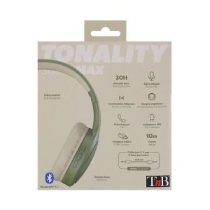 Слушалки TNB Tonality, с Bluetooth, USB Type-C, 117 dB, цвят маслина