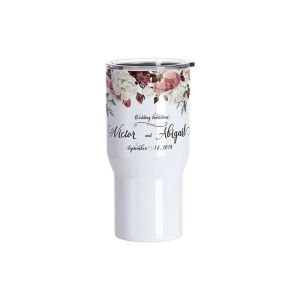 BESTSUB Чаша за пътуване, с капак, инокс, 650 ml, бяла