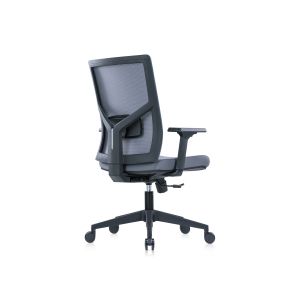Ергономичен стол RFG Snow Black W, дамаска и меш, Multi-function механизъм, до 120 kg, светлосива седалка, светлосива облегалка