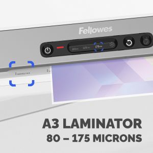 Ламинатор Fellowes Amaris, A3, за фолио до 175 микрона, бял, време за загряване 1 min, валове 6 броя