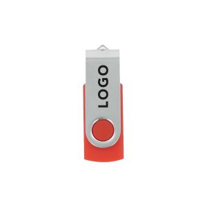 Office 1 USB флаш памет Swivel, USB 2.0, 16 GB, без лого, червена