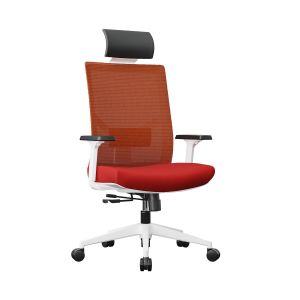 Ергономичен стол RFG Snow HB, дамаска и меш, Multi-function механизъм, до 120 kg, тъмночервена седалка, тъмночервена облегалка