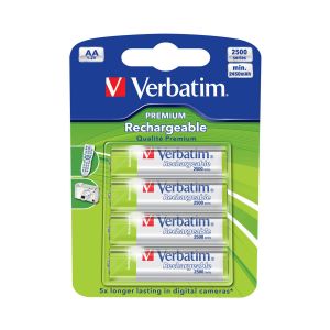 Акумулаторна батерия Verbatim, AA, HR6, 2500 mAh, 4 броя