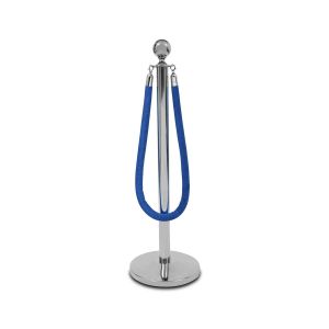 Въже със закопчалка Velor, хром, 160 cm, синьо