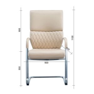 Посетителски стол RFG GRANDE M, екокожа, метална основа, до 150 kg, кафяв, 2 броя в комплект
