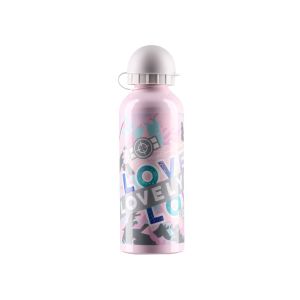 Бутилка Takk Alu Flowy, за момиче, алуминиева, 500 ml, асорти
