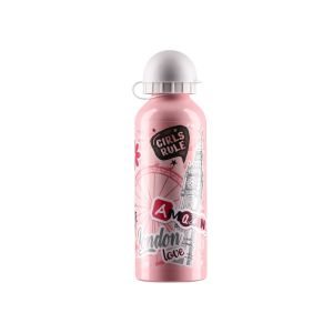 Бутилка Takk Alu Flowy, за момиче, алуминиева, 500 ml, асорти