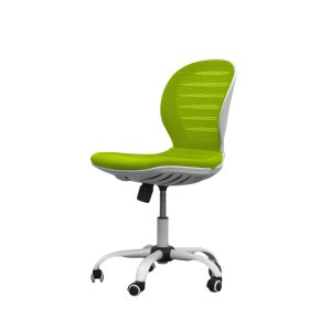 Детски стол RFG Flexy White, дамаска и меш, зелена седалка, зелена облегалка