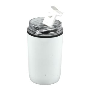 Термочаша Jansen, неръждаема стомана, двустенна, 300 ml, с брандиране, бяла, 50 броя